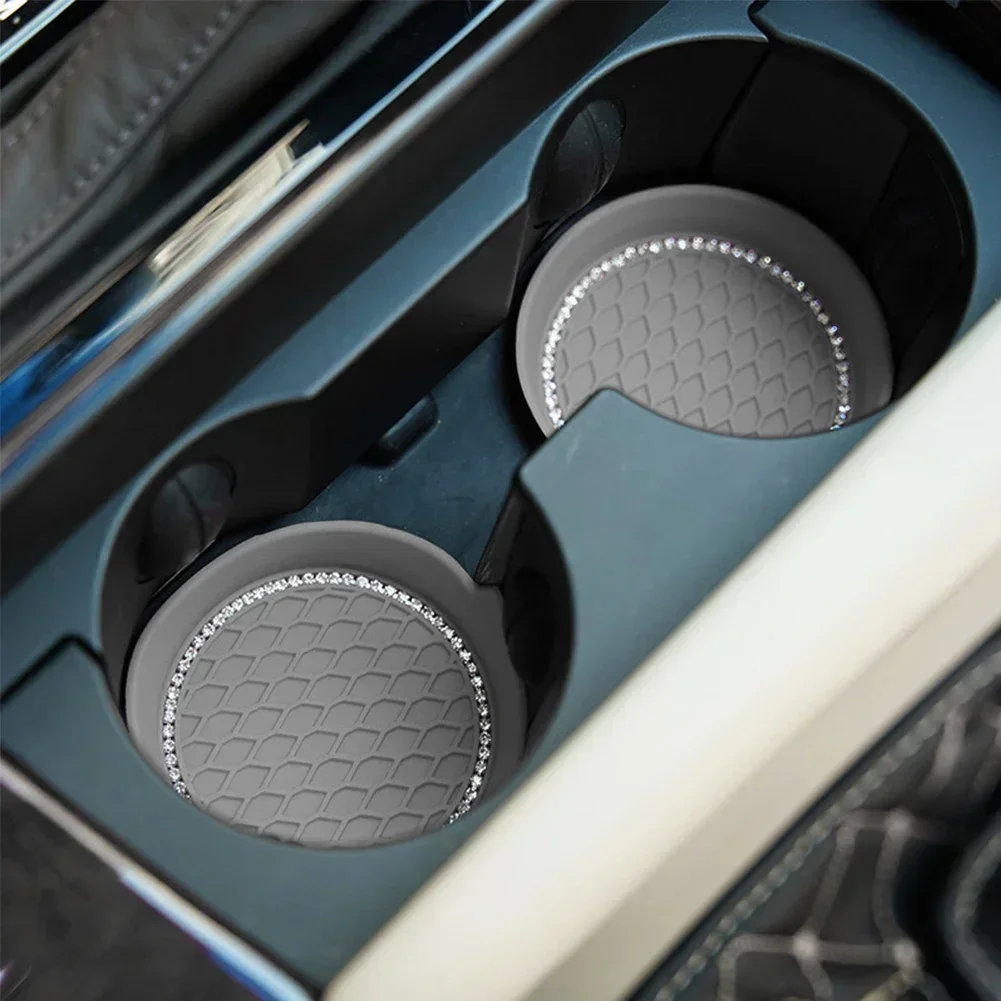 Universal Silicone Mat Non-Slip Car Coaster For Car Water Cup Auto Anti-Slip Cup Pad Drink Holder Mat Decoration Accessories cup holder coasters car coaster pads