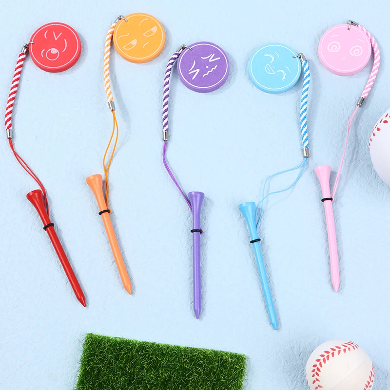 Magnetic EVA Foam Printing Golf Ball Holder Tees Golf 83mm Tees Multi-color Golf Wood Tees With Anti-loss Rope Golf Gift 2