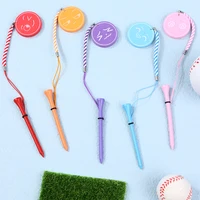 Magnetic EVA Foam Printing Golf Ball Holder Tees Golf 83mm Tees Multi-color Golf Wood Tees With Anti-loss Rope Golf Gift 2