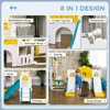 8 in 1 Toddler Slide and Swing Set with 2 Slides, Baby Slide for Ages 1-3 with Basketball Hoop, Climber, Aisle, Steering Wheel 6