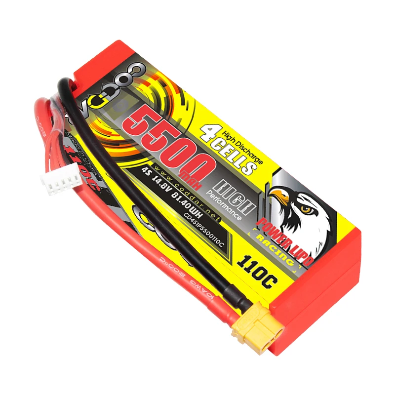 

Eagle krypton CODDAR 5500MAH 4S 14.8V 110C RC car model 1/8 hard shell car model lithium battery.