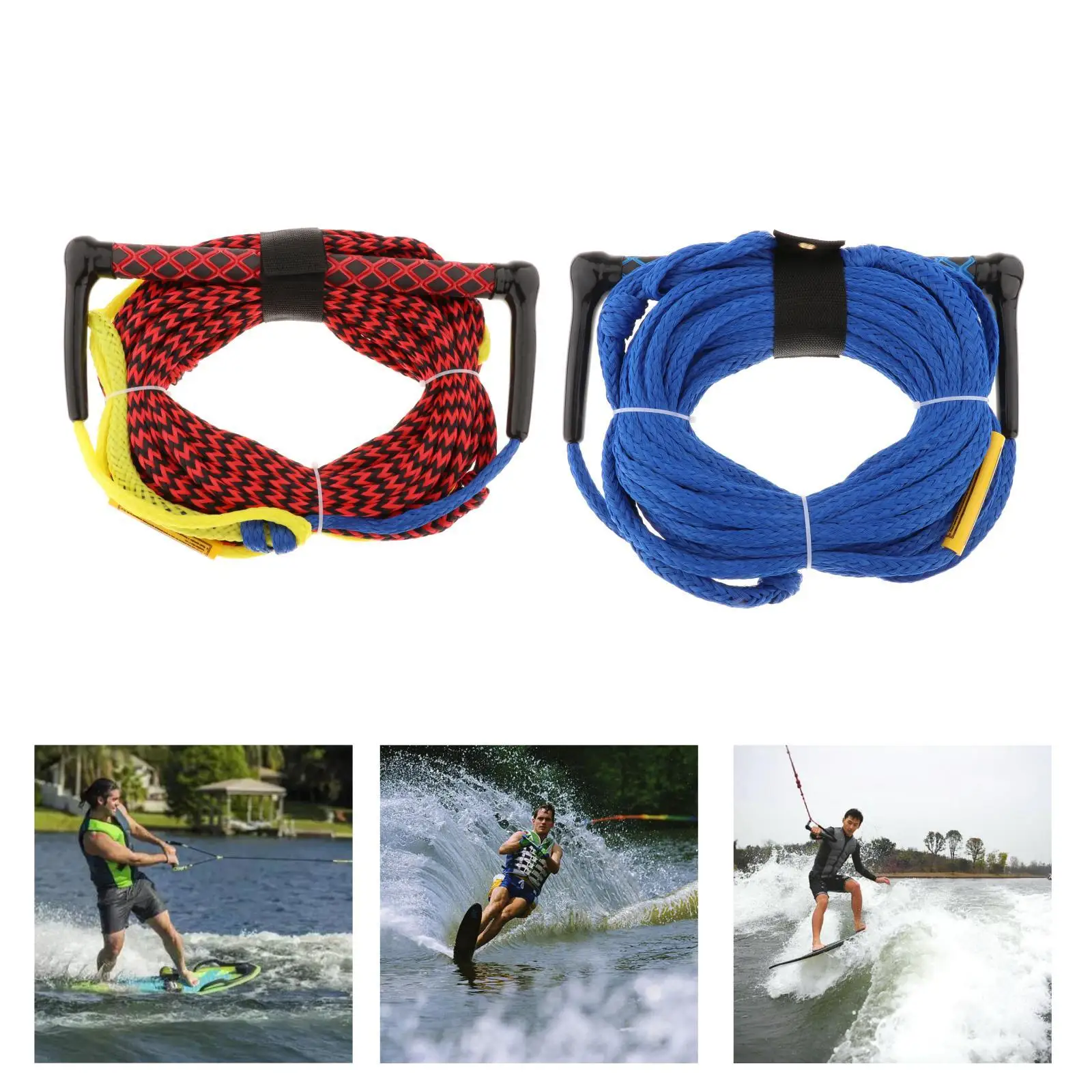 Watersports Rope 23m Water Ski Tow Rope Harness Handle Wakeboard Boat Speedboat Boat Tow Rope with Grip Wakesurf