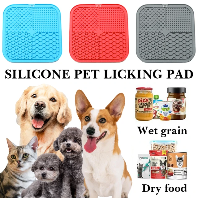 Silicone licking pad Pet Dog Lick Pad Bath Peanut Butter Slow Eating  Licking Feeder Cat Lickmat Feeding Dog Lick Mat dog feeder - AliExpress