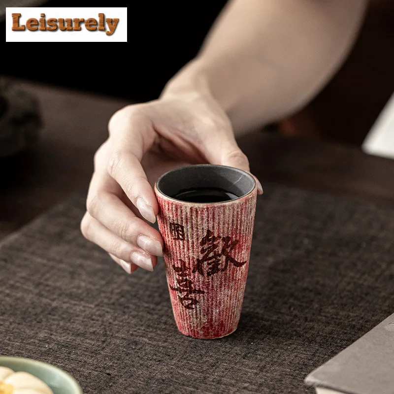 100ml Rock Mineral Colorful Hand-painted Teacup Japanese Tea Bowl Mug Tea-tasting Personal Cup Jianzhan Master Cups Tableware