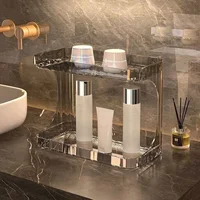 Desktop Bathroom Storage Rack Toilet Double Layer Cosmetics Storage Box Washstand Organizer Skincare Storage Rack Display Stand 1
