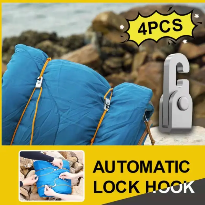 Knot Easy Tighten Rope Kit for Camping Automatic Lock Hook Self-locking Tent Accessories