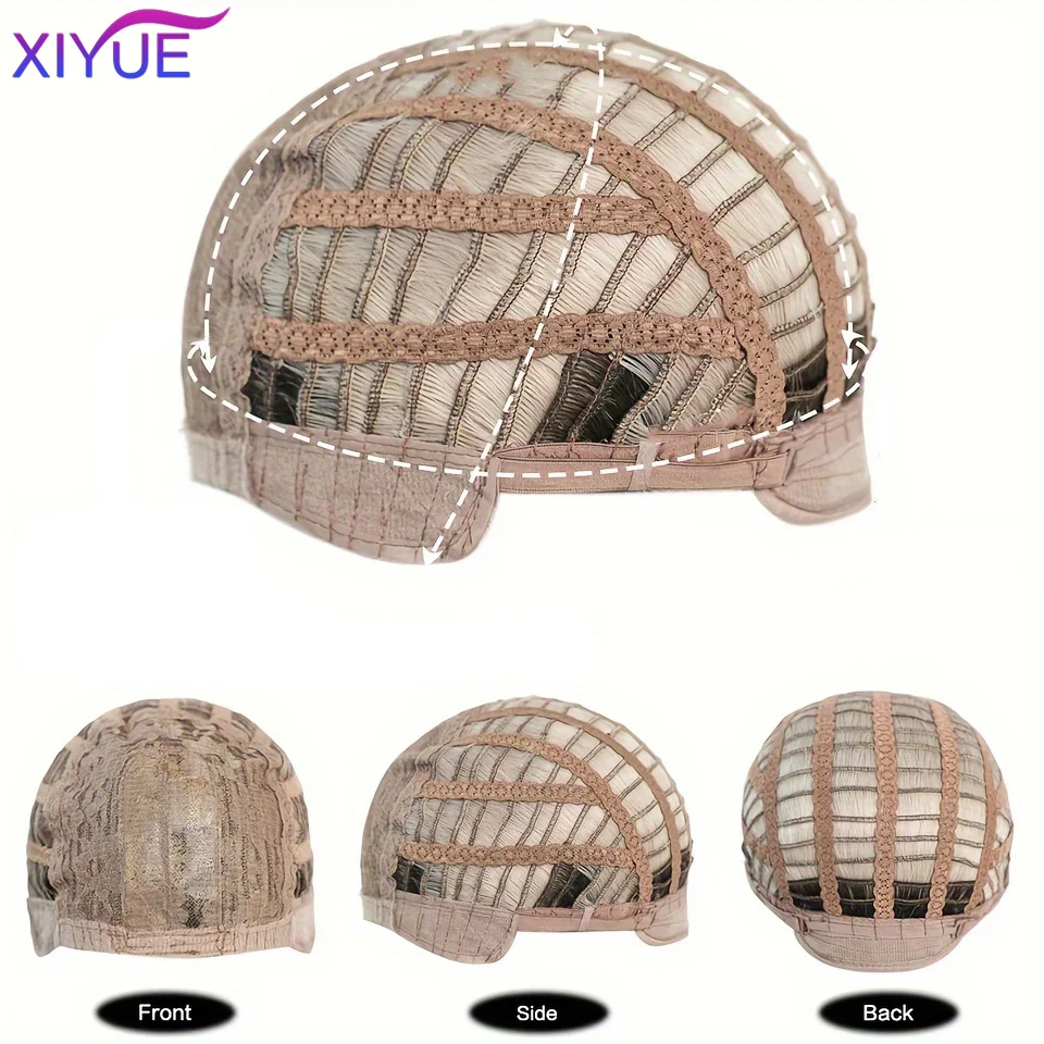 XIYUE  Light Pink Synthetic Hair Wigs Long Wavy Natural Hair Wigs with Bangs for Women Cosplay Lolita Wig Heat Resistant