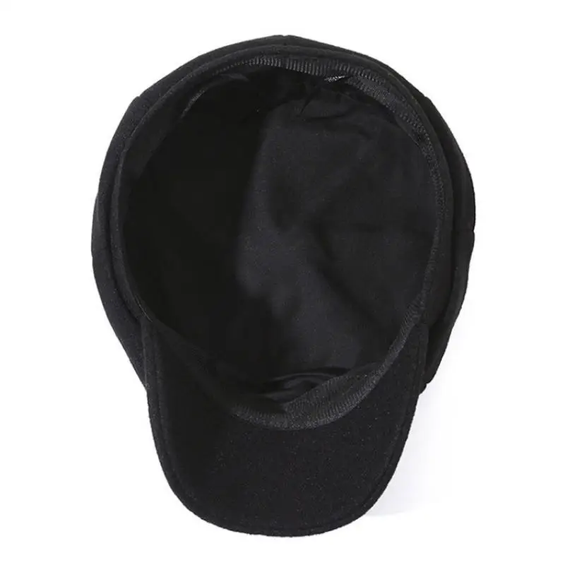 Casual hat beret hat newsboy cap newsboy hat woolen beret Fashion Solid Color Woolen Beret Autumn and Winter Outdoor Cotton Hat Windproof Newsboy Hats Men Women Universal Painter Caps