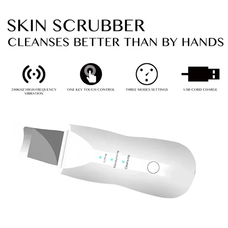 Vibrating Facial Peeling Machine Skin Scrubber Ion Exfoliation Blackhead Dead Skin Peeling Cleaner Facial Massager Care