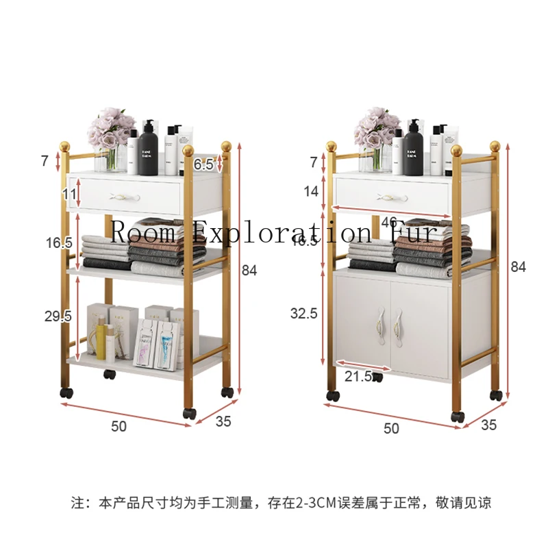 Barber Cosmetic Beauty Salon Trolley Rolling Manicure Tattoo Salon Trolley Spa Lash Carrello Con Ruote Furniture WKST