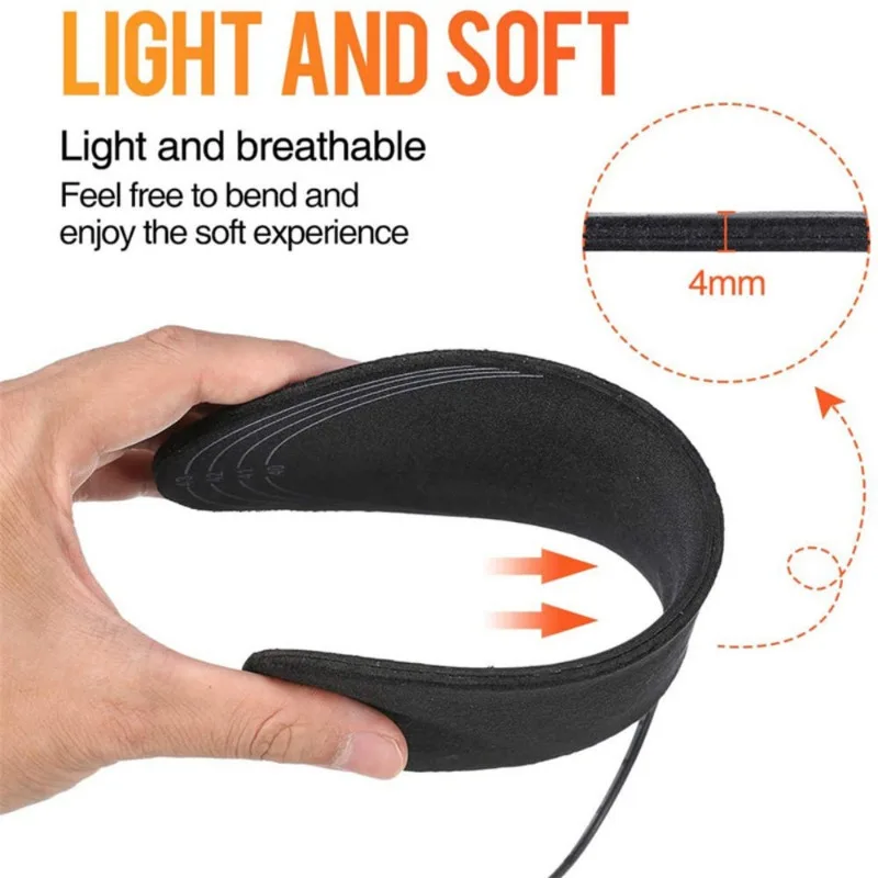 Description Picture 6 of item1 Pair Insoles Electric Heated Shoe Insoles Warm Socks Feet Heater USB Foot Winter Warmer Sports Camping Hiking Accessories