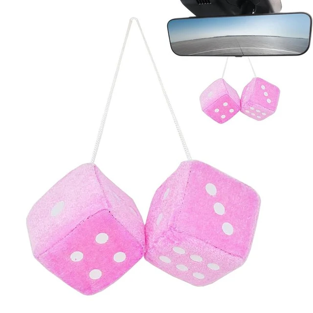Colorful Plush Dice Hanging Ornaments Rearview Mirror Decoration Plush Dice  Car Charms Hanging Decor Auto Interior Accessories - AliExpress