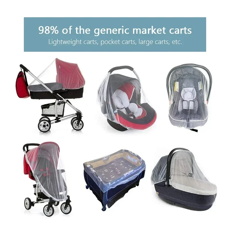 Baby Stroller Pushchair Mosquito Insect Shield Net Safe Infant Protection Mesh Baby Pram Stroller Accessories Mosquito Net 150cm stroller accessories stroller mosquito net