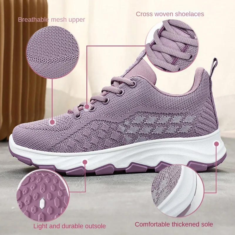 Sports Shoes for Women 2024 Spring New Women's Shoes Lightweight, Breathable Soft, Anti slip outsole Casual Korean Running Shoes