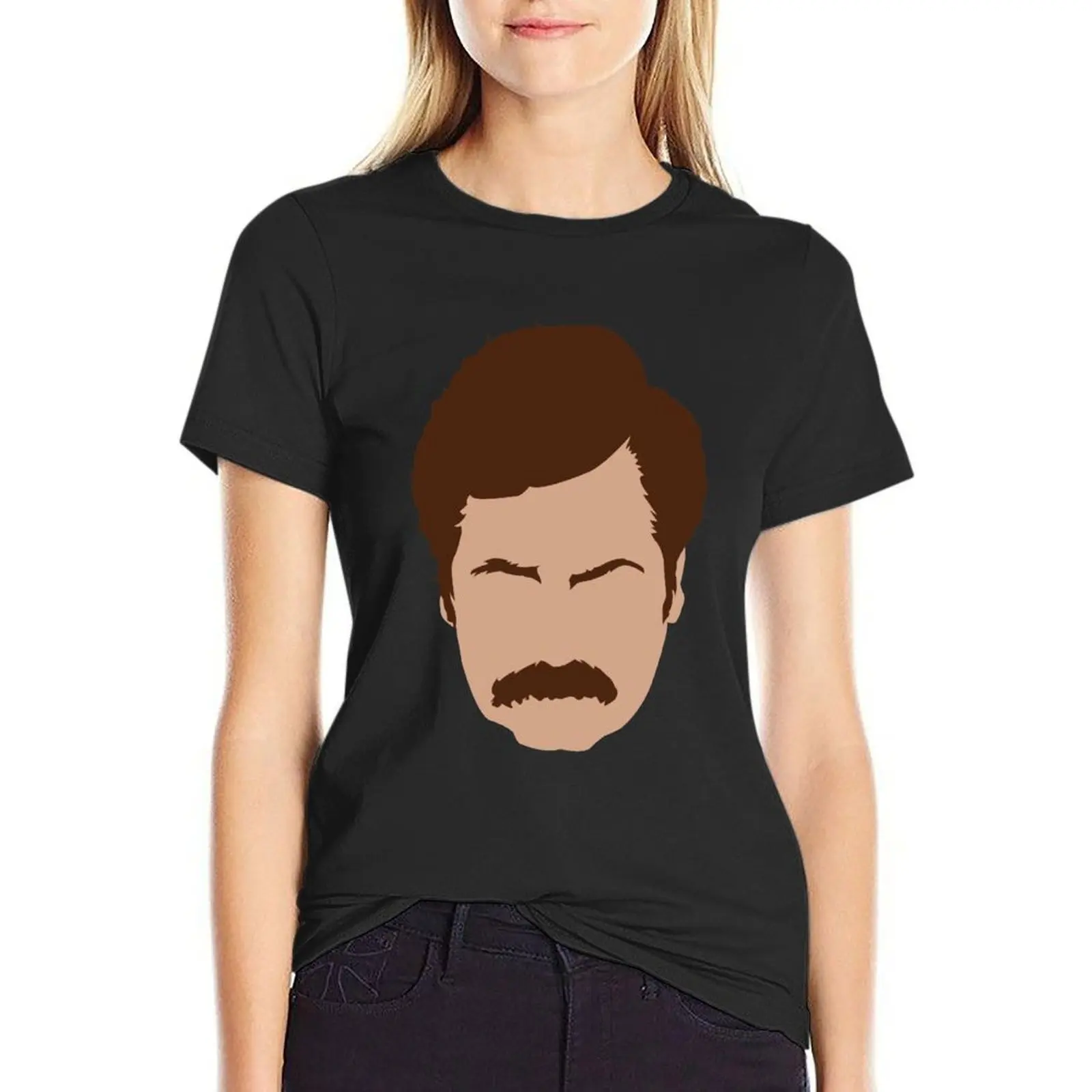 Ron Swanson T-Shirt korean fashion summer tops western t-shirt dress for Women