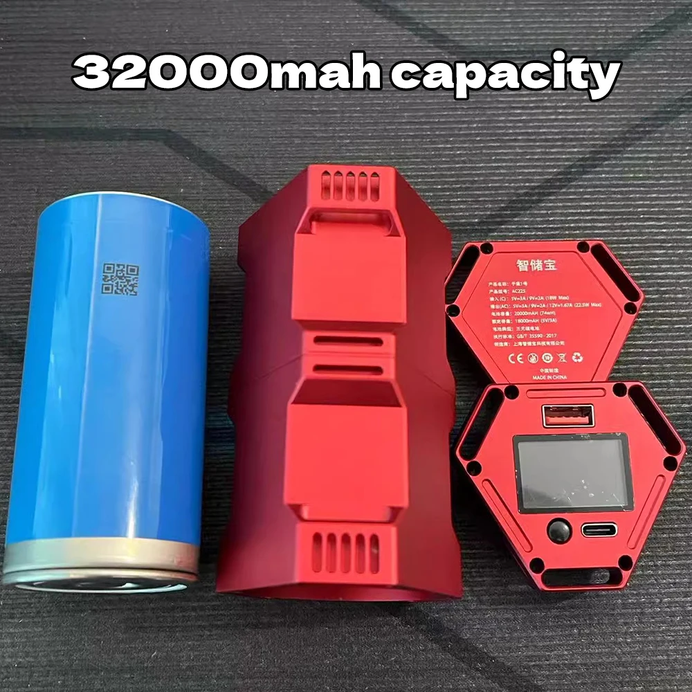 22.5W DIY Power Bank Kit Color Screen 46950 32000mah Punk Aluminium Shell PD2.0 AFC PD3.0 SCP FCP Sfcp PE2.0 Phone Fast Charging