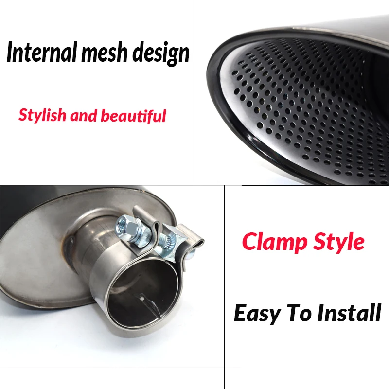 Oval Exhaust Tip For Audi A3 A4 A5 A6 A7 Up RS3 RS4 RS5 RS6 RS7 Look Tailpipe Nozzle Exhaust System Satinless Steel Muffler Tip
