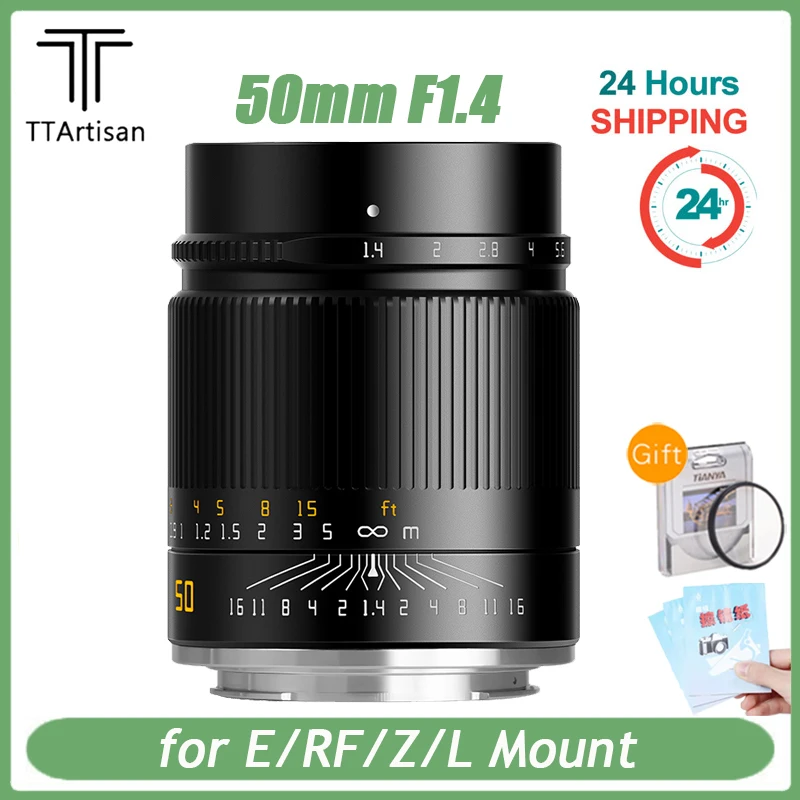 Ttartisan 50Mm F1.4 Asph Obiettivo Full Frame Messa A Fuoco Manuale Per Sony E Canon Rf Nikon Z Sigma Lumix Leica L Mount Fotocamere Obiettivi