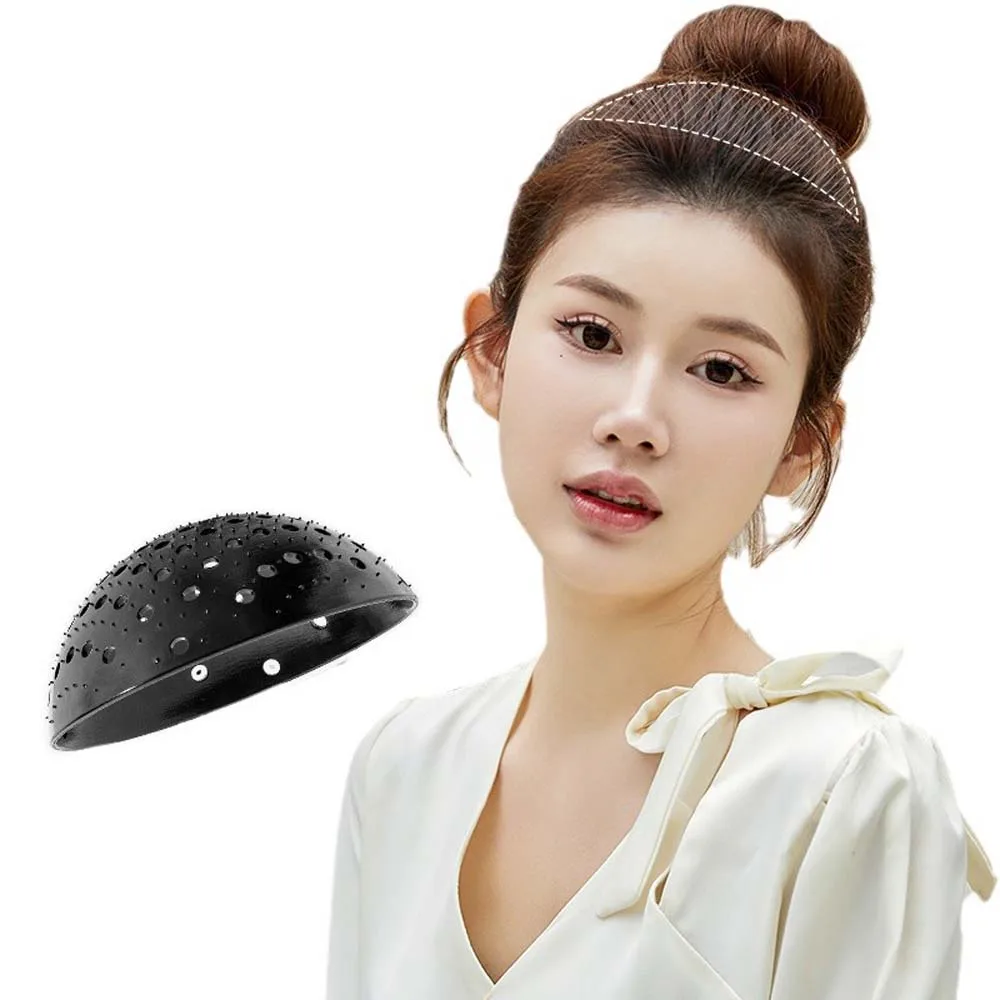 

1PC Pomelo Skin High Skull Top Black Invisible Hair Pad with Flat on the Back of the Head A Round Ball Shaped Head