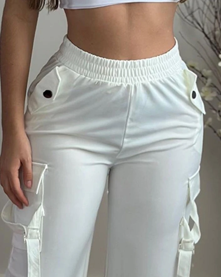 Women Pants Spring and Summer New In Clothing Casual Trousers Sport High Waist Pocket Design Streetwear Pants Female Clothing