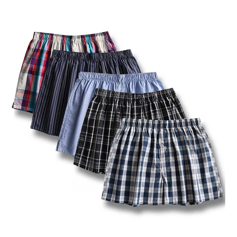 

Summer Thin pure cotton Arrow pants men Sexy fashion Plaid shorts sleep bottoms outdoor loose male shorts sleep bottoms A