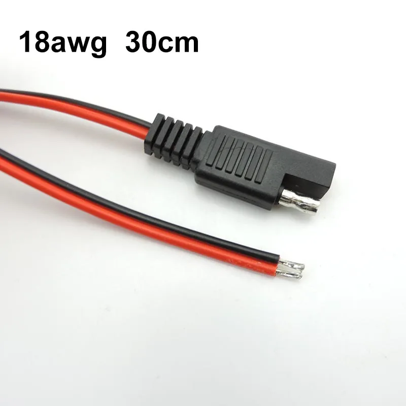 30CM 10A 18AWG SAE Power Connector Cable Automotive Extension 2 Pin SAE