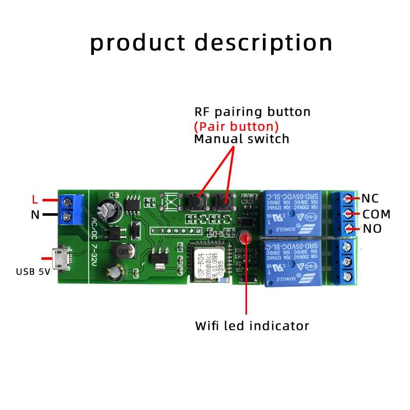 DIY EWelink WiFi Smart Garage Door Opener Controller 433mhz RF Remote Control Switch Receiver Voice Control Alexa No Hub Needed