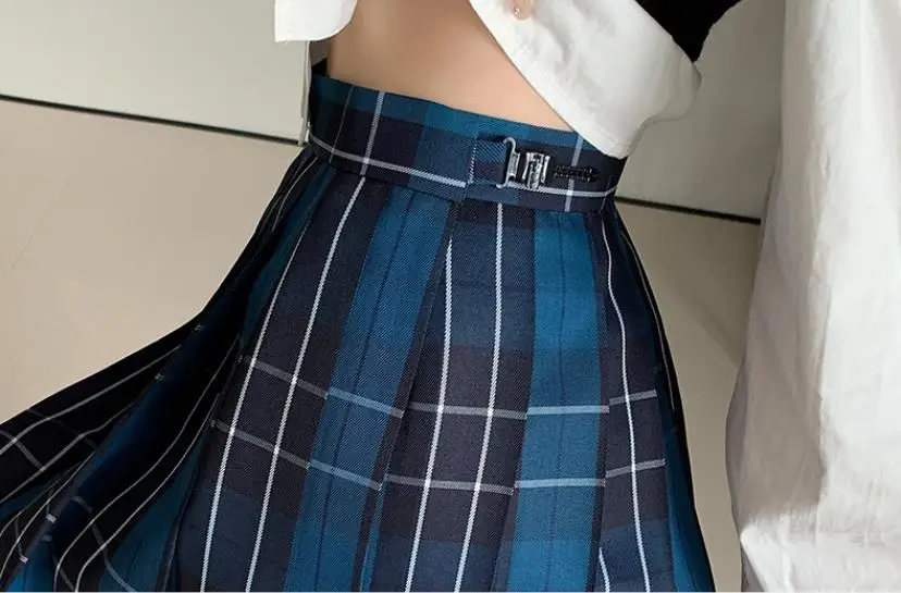Jupe Plissée Principles – Femme, Taille 14, Bleue Rayée, Midi, Zippée (occasion)