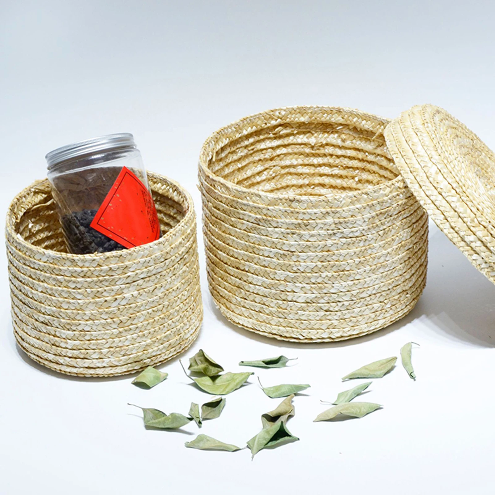 Seagrass Storage Basket Rattan Snack Container For Family GIft 2