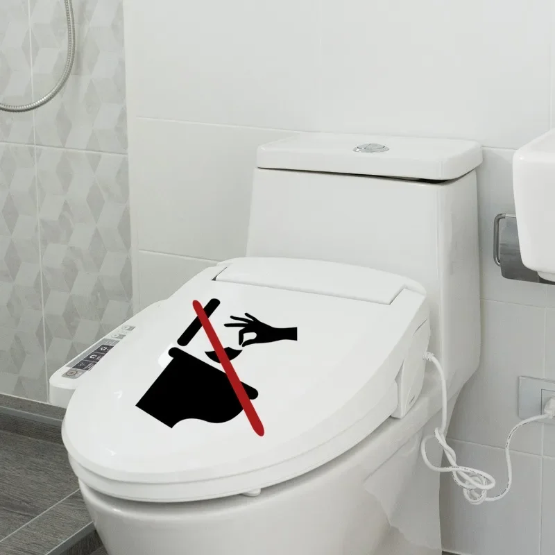 Toilet Stickers Warning Signs Prohibition of Paper Towels Toilet Bathroom Decoration Self-adhesive Wall Stickers