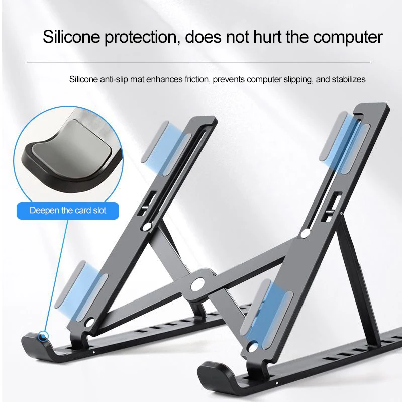Portable Laptop Stand Aluminium Foldable notebook Stand Compatible with 10 to 15.6 Inches Laptops For Macbook Lenovo DELL