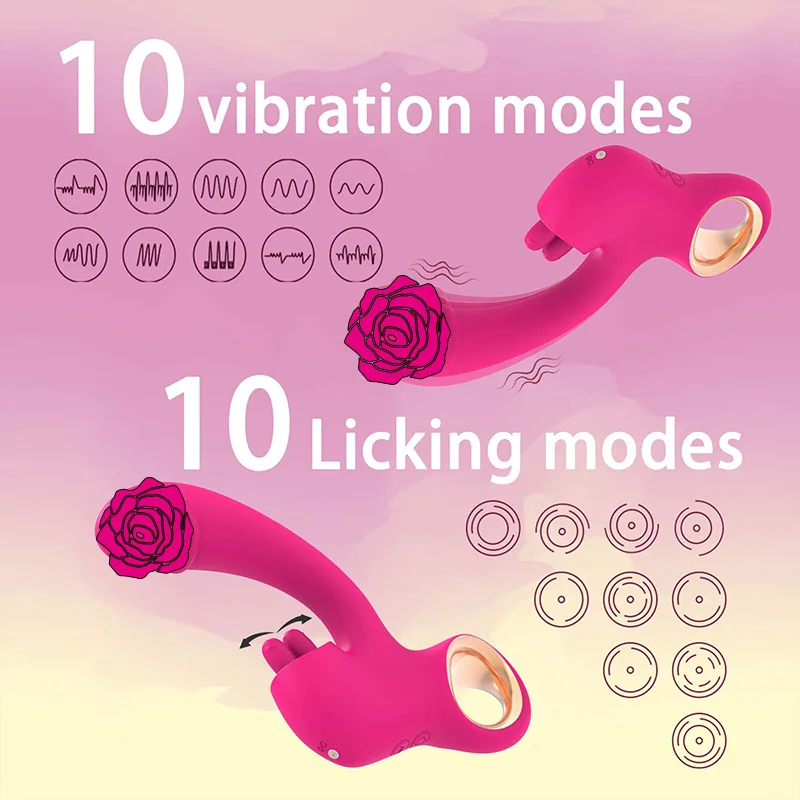 Female clitoral G-spot vibrator with multiple licking and vibration modes couple's stimulating sex toy