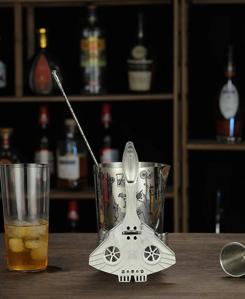 Cocktail Shaker Strainer Bar Cocktail Strainer Hawthorne Strainer Stainless Steel with Fighter Plane Design
