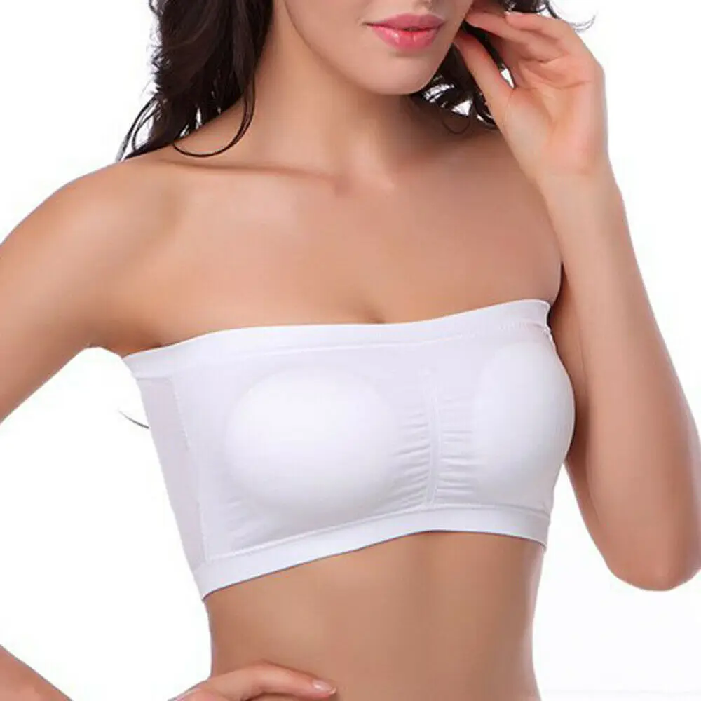 DOIAESKVE Plus Size Women's Tube Top Strapless Bra Wireless Women's Bra Big Size 5XL 6XL 3