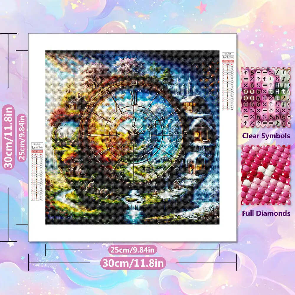 Evershine DIY 5D Diamond Painting Four Seasons Diamond Embroidery Landscape Scenery Full Square Round Drill Mosaic Room Decor