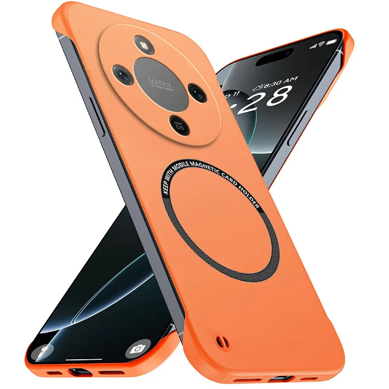 Magnetic Slim for Honor X9d HonorX9d MTN-NX1 Frameless Phone Cases Matte Anti-Scratch Hard PC Cover Borderless Shockproof Armor