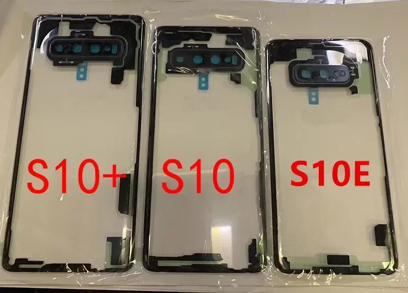 삼성 갤럭시 S20 S21 울트라 S10 플러스 5G S9 S8 S7 엣지 투명 배터리 백커버 수리 도어 후면 케이스 + 렌즈