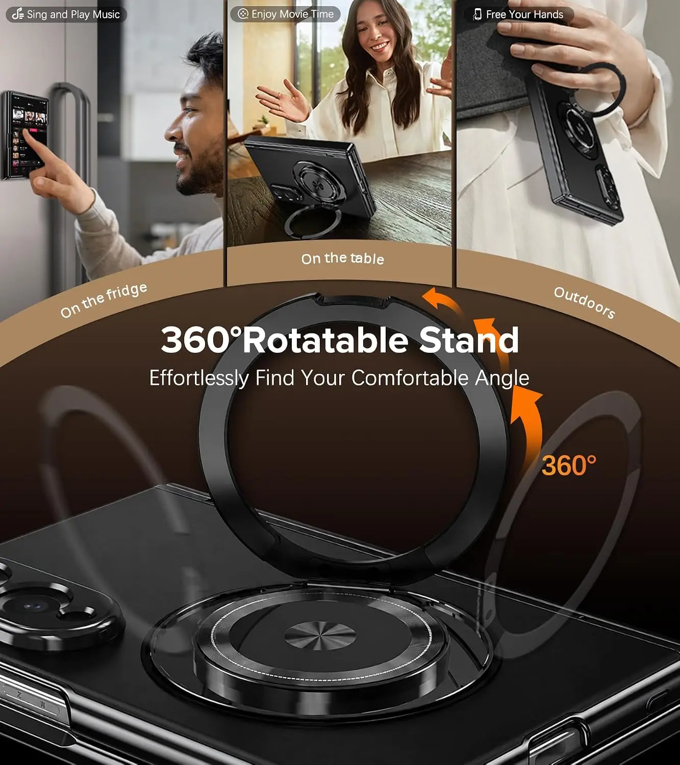 Full-Body Protective Case with Built-in Screen Protector and Rotating Magnetic Kickstand