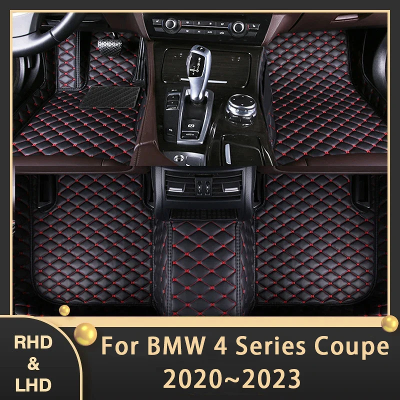 

Car Floor Mats For BMW 4 Series Coupe 2020~2023 Custom Auto Foot Pads Leather Carpet Interior Accessories 430i 440i 2021 2022