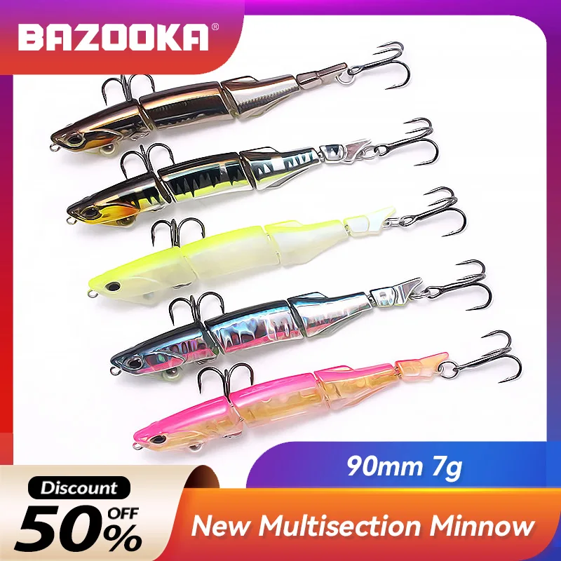 

Bazooka Joint Baits Fishing Lures Minnow 90mm 7g Wobbler Sinking Crankbait Pencil Floating Bionic Bass SwimBaits Pike Witner