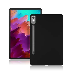Enhanced Silicon TPU Soft Tablet Back Cover Case for Tab P12 12.7 2023 (Black)