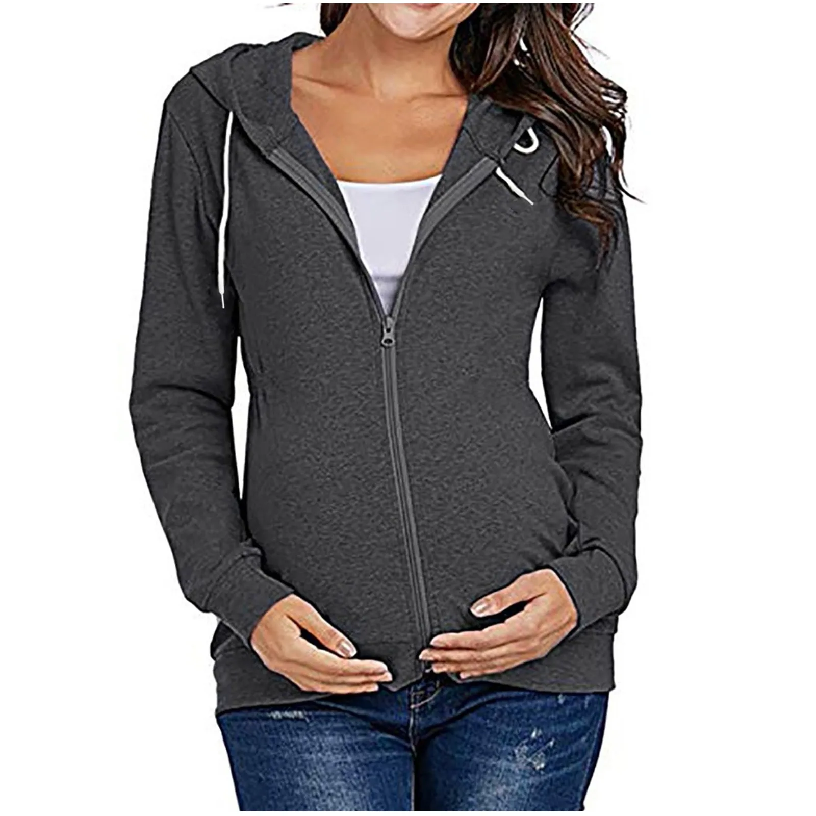 JacketForPregnantWomenMaternityHoodieSweatshirtPregnancyClothes