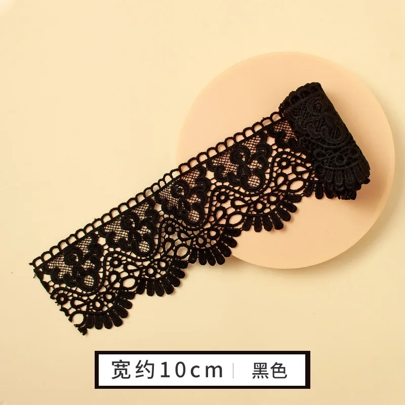 Lace Ribbon Lace Fabric Lace Sewing Supplies Lace Sewing Accessories Lace Garment Accessories Lace Accessories Lace Decoration 10cm Wide Hollow Out Floral Embroidered Lace Ribbon DIY Apparel Sewing Fabric Milk Silk Water Soluble Lace Tape