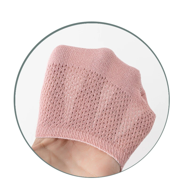 Womens Breathable Mesh Boat Socks - 5 Pairs Invisible Low Cut Anti-Slip Summer Socks