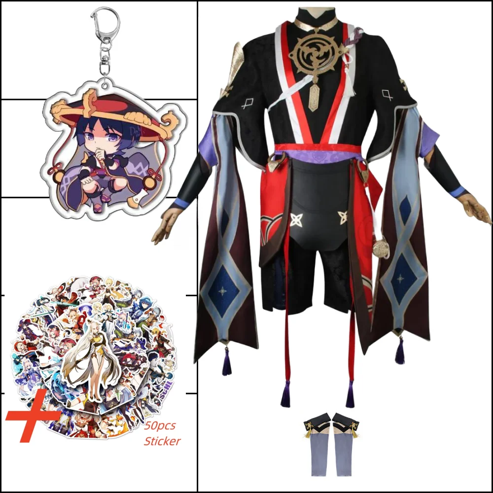 thumbnail image 1 of Juego de Cosplay de Wanderer Scaramouche, disfraz de Cosplay, sombrero de baladista, uniforme Kunikuzushi, ropa de fiesta de carnaval de Halloween, Anime, 1 of 5