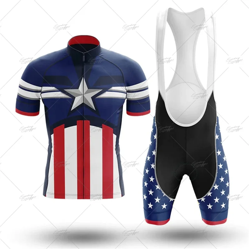 

Men's 2023 USA Cycling Kit Racing Team Cycling Jersey Set Summer MTB Maillot Bicycle Clothes Outdoor Equipment Cycling Clothing