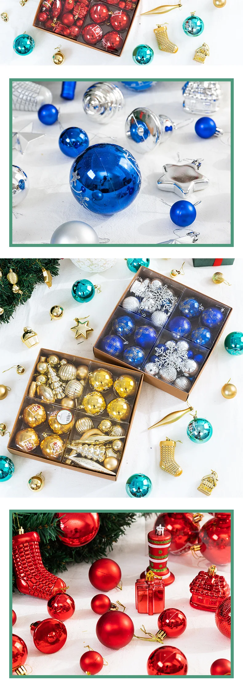 o Natal, ornamentos de Natal, festas festivas, 48 peças por caixa, 2023