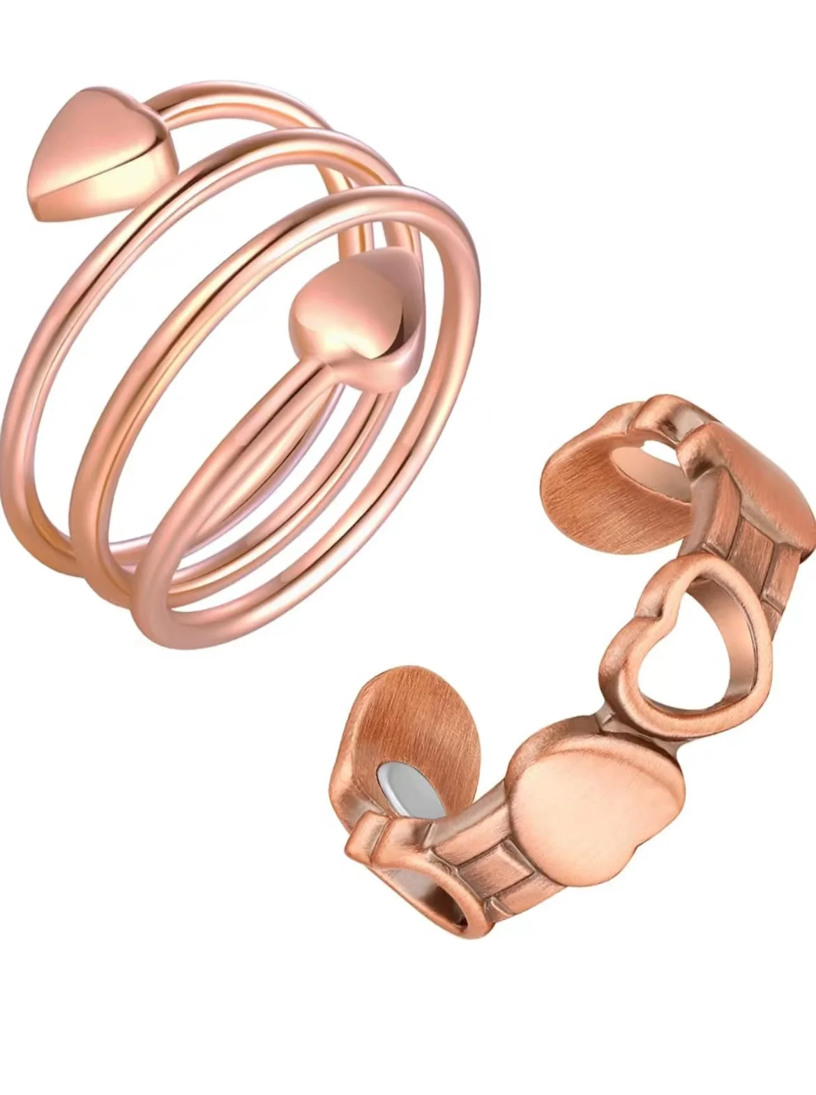 Magnetic Copper Ring For Women and Men 99.99% Pure Copper Rings Gifts for Friends Adjustable Ring Anillo magnetico terapeutico 2