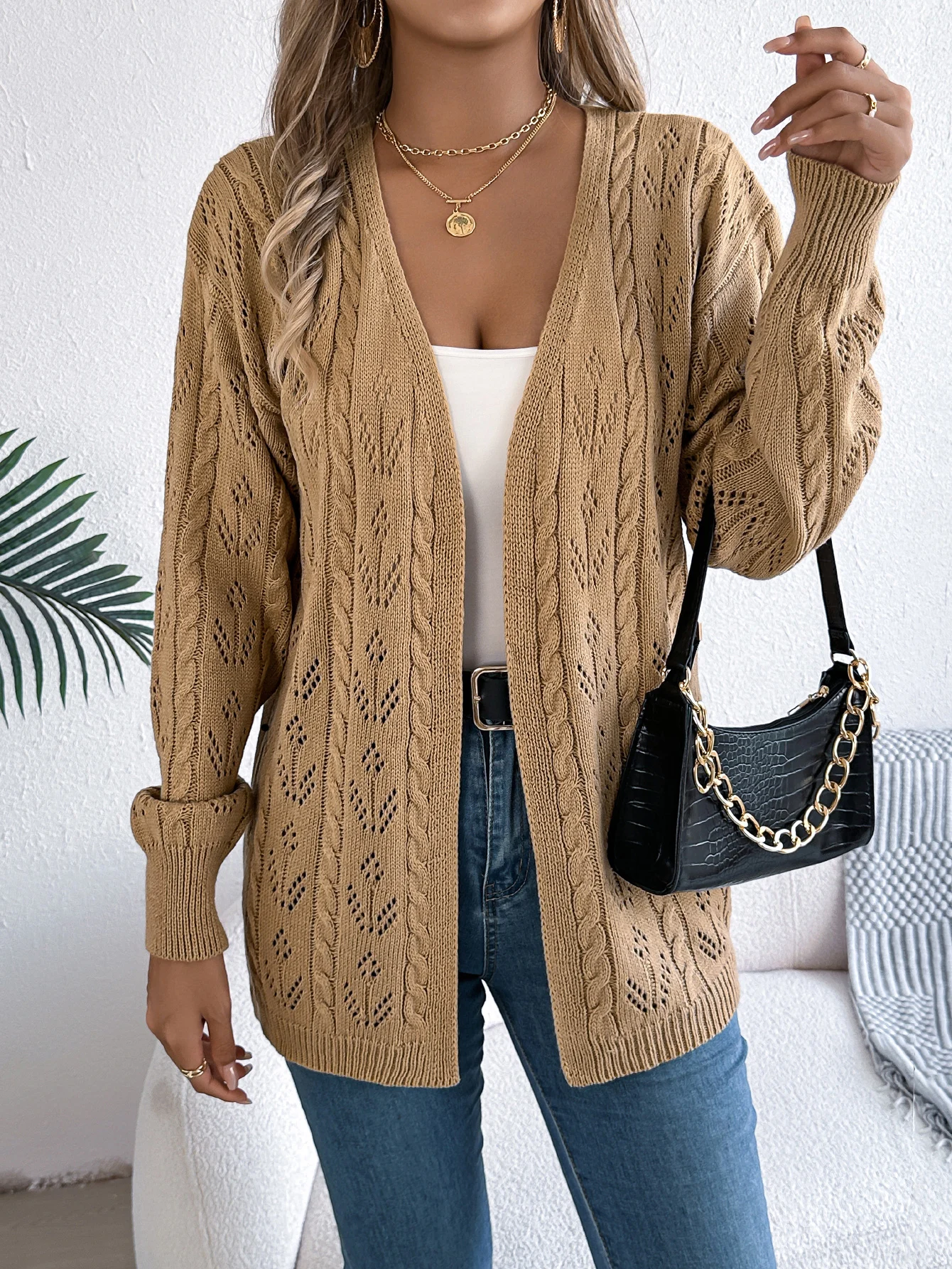 Women Knitted Cardigan Sweater Autumn Winter Casual