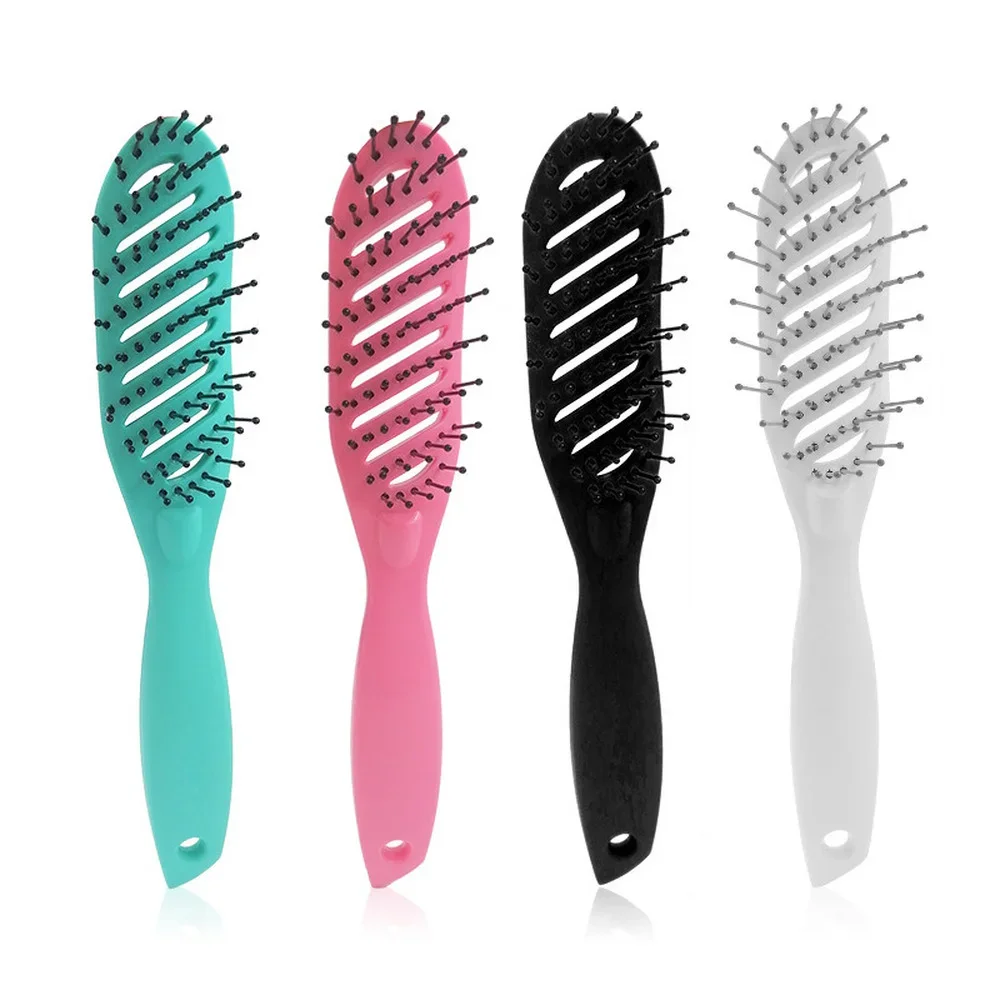 

1pc Curved Hollow Massage Rib Comb Arc Hairdressing Styling Tools Nine-row Hair Comb Colorful Smooth Hair Brush Accessories